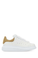 Alexander Mcqueen White Leather Sneakers With Beige Leather Heel
