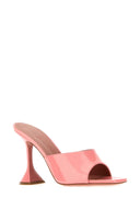 Amina Muaddi Pink Leather Lupita Mules