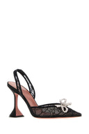 Amina Muaddi Black Lace Rosie Pumps