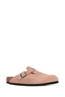 Birkenstock 파스텔 핑크 스웨이드 보스턴 슬리퍼