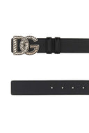 Dolce & Gabbana Black Leather Reversible Belt