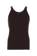 Dolce & Gabbana Chocolate Cotton Tank Top