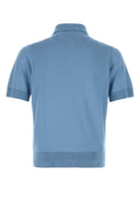 Dolce & Gabbana Air Force Blue Silk Polo Shirt