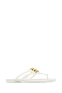 Dolce & Gabbana White Rubber Thong Slippers