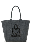 Isabel Marant Grey Canvas Small Yenky Shopping Bag