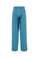 Stella Mc Cartney Light Blue Satin Wide Leg Pant