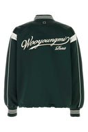 Wooyoungmi Bottle Green Satin Bomber Jacket