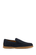 Tod's Navy Blue Suede Loafers