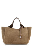 Tod's Dove Grey Suede Mini Handbag