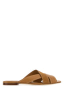 Tod's Biscuit Suede And Leather Slippers
