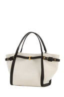 Tod's White Canvas Small Shopping Bag