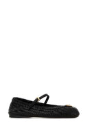 Prada Black Leather Ballerinas