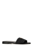 Prada Black Raffia Slippers