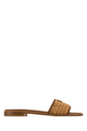 Pantofole in rafia marrone Prada