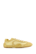 Prada Yellow Suede And Mesh Montecarlo Sneakers