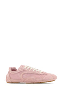 Prada Pink Suede And Mesh Montecarlo Sneakers