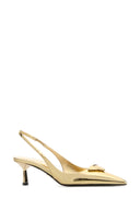 Prada Gold Leather Pumps