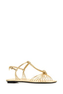Prada Gold Leather Sandals