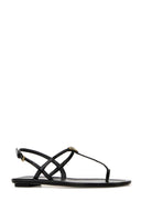 Prada Black Leather Thong Sandals