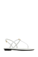 Prada White Leather Thong Sandals