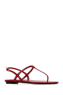 Prada Red Leather Thong Sandals