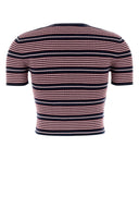 Prada Embroidered Cotton Blend T Shirt