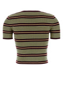 Prada Embroidered Cotton Blend T Shirt