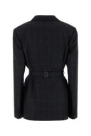 Blazer in lana con ricamo Prada