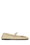 Prada Gold Leather Ballerinas