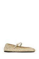 Prada Gold Leather Ballerinas