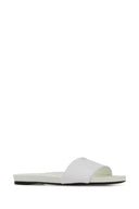 Prada White Leather Slippers