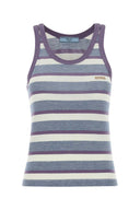 Prada Embroidered Cotton Tank Top