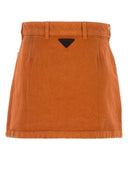 Prada Orange Denim Mini Skirt