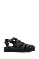 Prada Black Leather Sandals