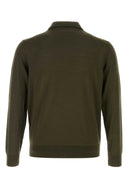 Prada Olive Green Wool Polo Shirt
