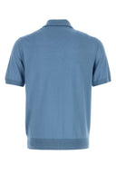 Prada Cerulean Blue Wool Polo Shirt