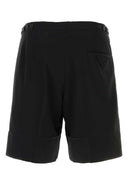 Prada Black Cotton Bermuda Shorts
