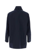 Prada Navy Blue Poplin Overcoat