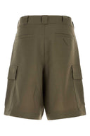 Prada Army Green Mohair Blend Bermuda Shorts