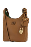 Borsa a tracolla Miu Miu in pelle color cammello