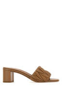 Klapki ze skóry Camel Nappa Miu Miu