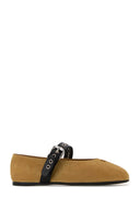 Miu Miu Beige Suede Ballerinas