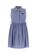 Miu Miu Embroidered Cotton Mini Dress