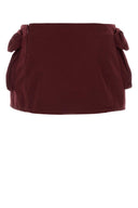 Miu Miu Burgundy Cotton Mini Skirt