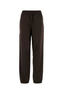 Joggers in twill color cioccolato di Miu Miu