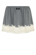 Miu Miu Grey Silk Mini Skirt