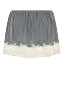 Miu Miu Grey Silk Mini Skirt