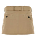 Miu Miu Beige Gabardine Mini Skirt
