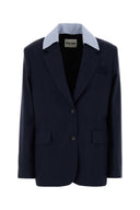 Miu Miu Navy Blue Wool Blazer