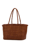 Dragon Diffusion Camel Leather B Weave Bucket Bag